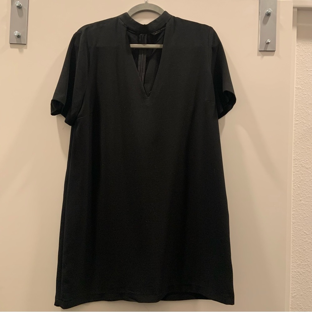 Zara Black Mini Dress open v-neck